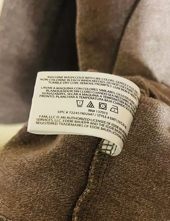 Eddie Bauer ragland shirt Mens Large long sleeve brown - Picture 6 of 9